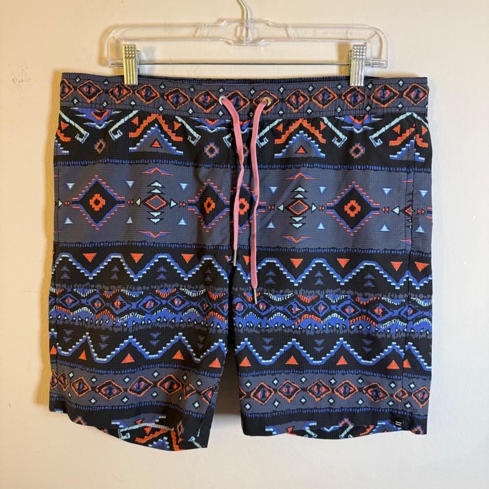Billabong Adventure Division Mens Geometric Ripstop Board Shorts Blue Orange M